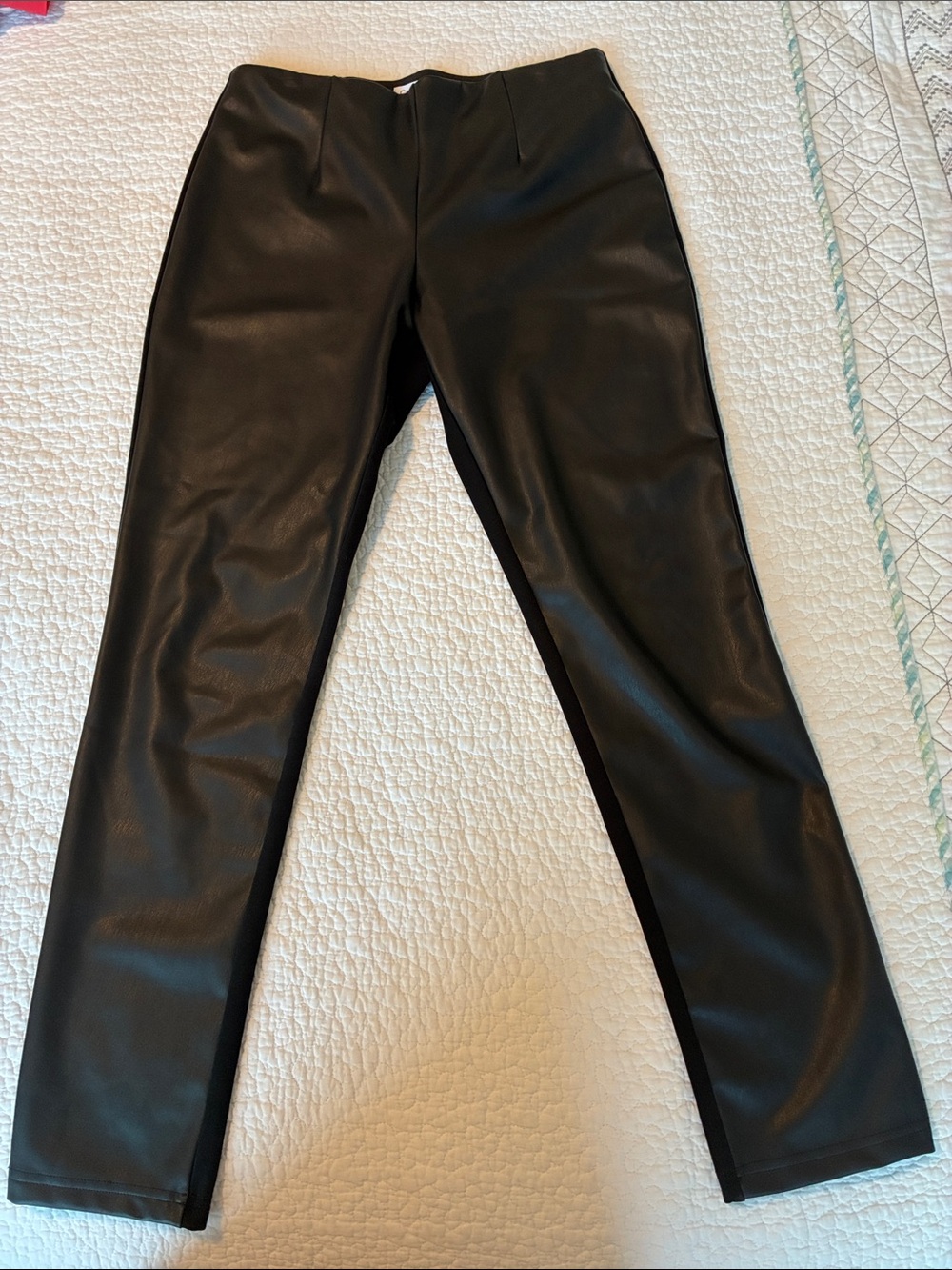 Calvin Klein Black Faux Leather Pants